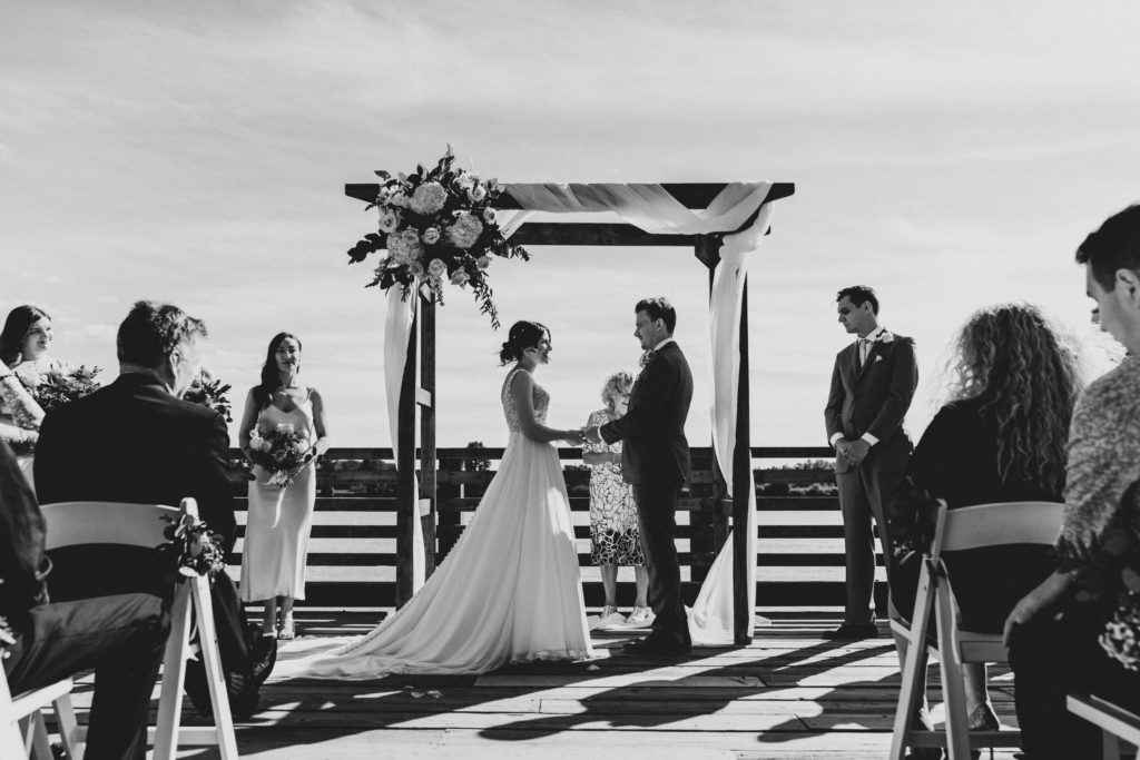 a Pitt Meadows wedding ceremony on the fraser river dock